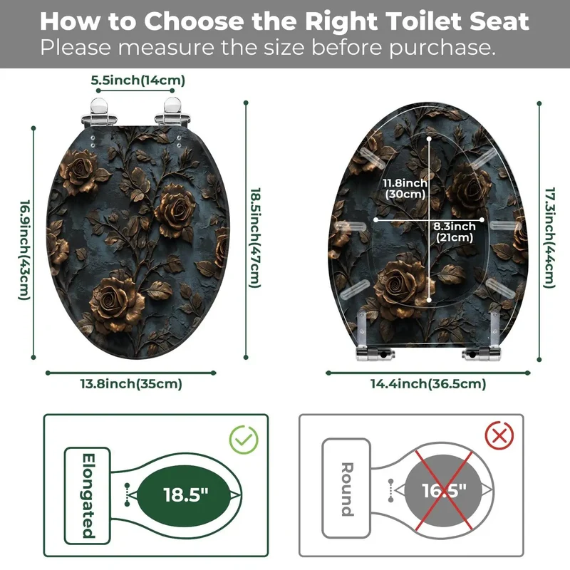 Built Different Resin Elongated Toilet Seat For Bathroom With Smooth Action Lid And Universal Fit Compatible With Most Standard Sizes Quick Hardware Included For No Sweat Setup