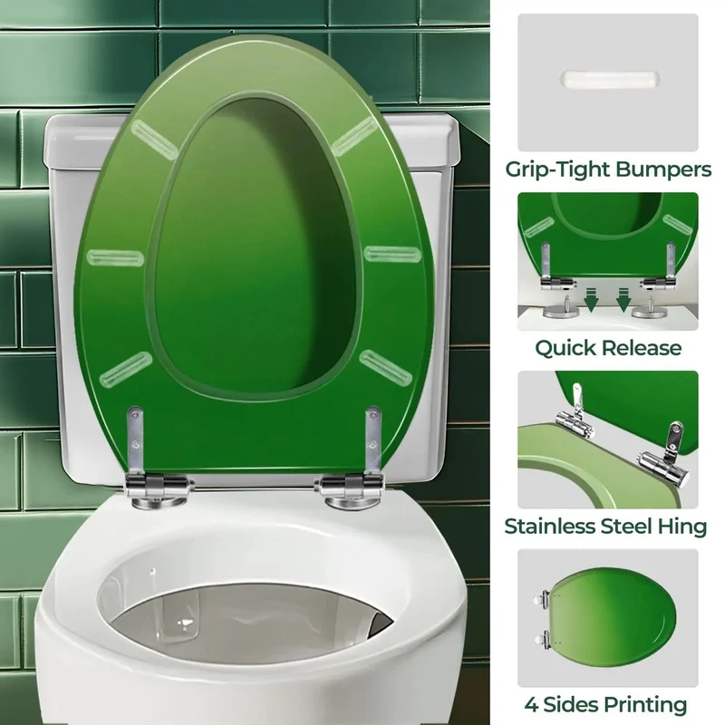 Premier Elongated Toilet Seat Featuring Hella Sturdy Resin Construction And Universal Bowl Compatibility For Standard Bathrooms No Sweat Quick Install Hardware Included Total Home Reno Glow Up
