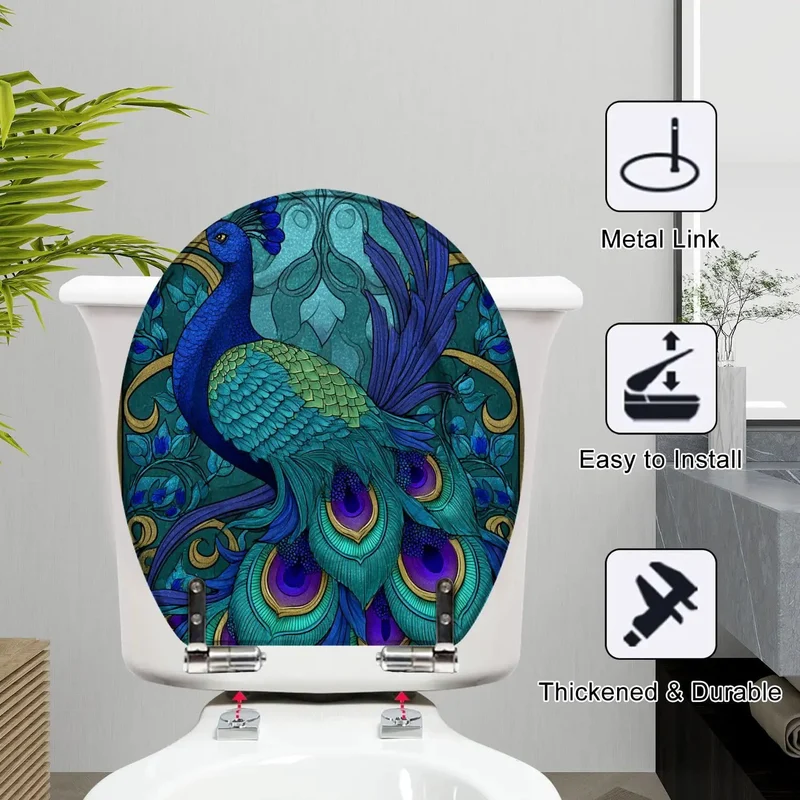 Premium Round Toilet Seat Replacement For Bathroom Refresh With Quick Adjust Soft Close Hinges Standard Bowl Fit And No Sweat Installation For Everyday Comfort