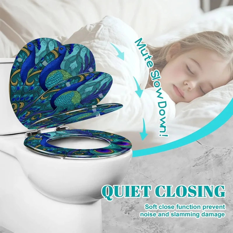 Premium Round Toilet Seat Replacement For Bathroom Refresh With Quick Adjust Soft Close Hinges Standard Bowl Fit And No Sweat Installation For Everyday Comfort