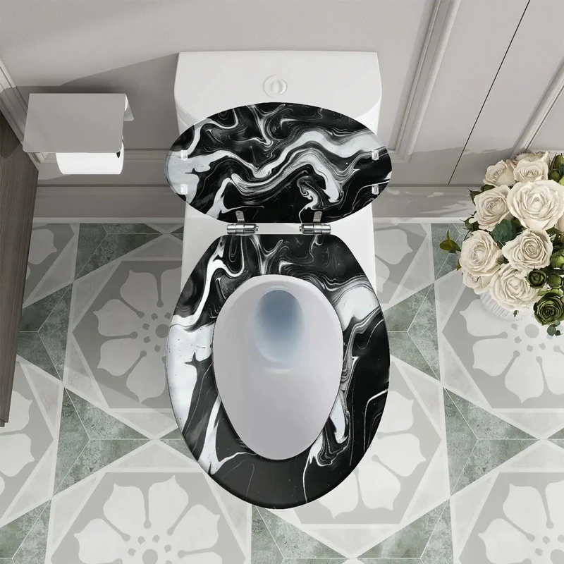 Heavy Duty Resin Toilet Seat With No Sweat Mounting And Quick Swap Hinges For Universal Standard Toilets Solid Build Absorbs Daily Grind Smoothly Level Up Your Restroom Setup Now
