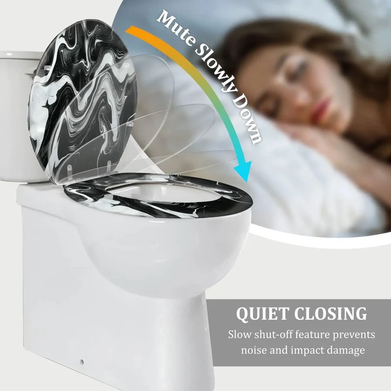 Heavy Duty Resin Toilet Seat With No Sweat Mounting And Quick Swap Hinges For Universal Standard Toilets Solid Build Absorbs Daily Grind Smoothly Level Up Your Restroom Setup Now