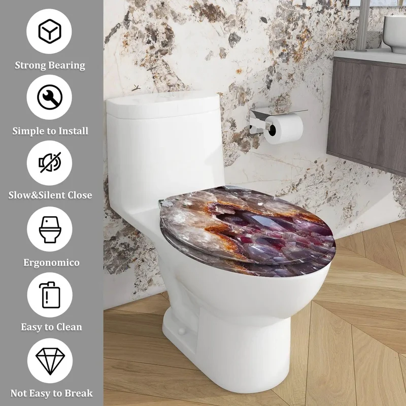 Slick Heavy Duty Elongated Soft Close Toilet Seat With Hassle Free Quick Swap Hinges And Universal Bathroom Fit Smooth Glide Shut Top Notch Polymer Build Includes All Mounting Hardware For Easy Install