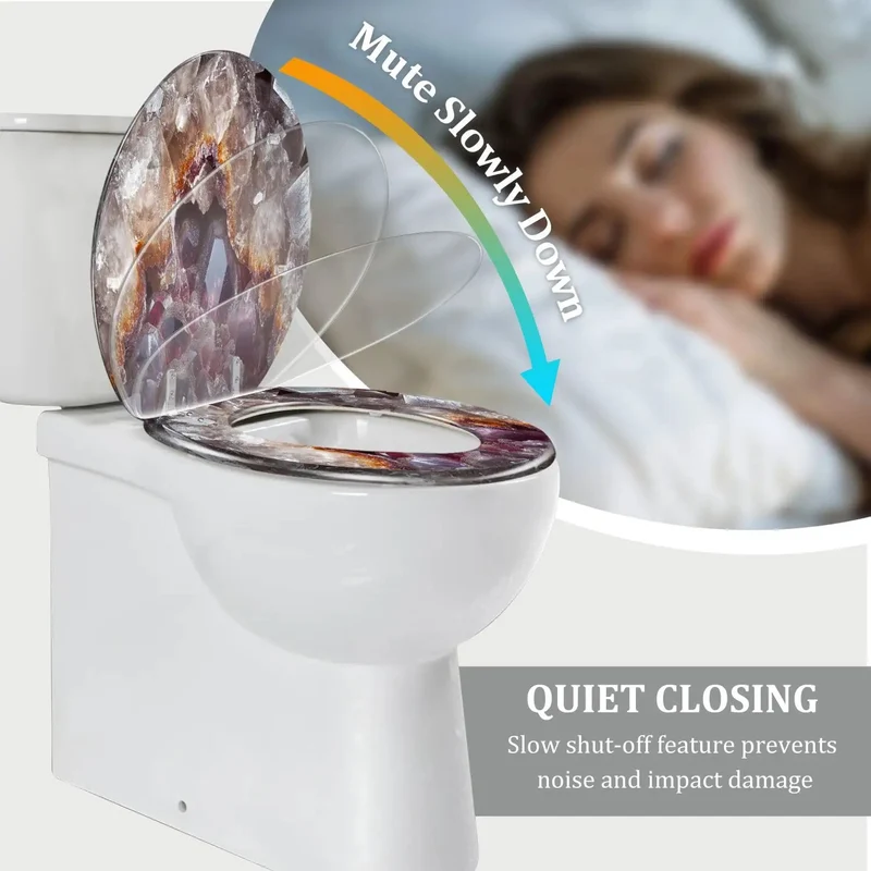 Slick Heavy Duty Elongated Soft Close Toilet Seat With Hassle Free Quick Swap Hinges And Universal Bathroom Fit Smooth Glide Shut Top Notch Polymer Build Includes All Mounting Hardware For Easy Install