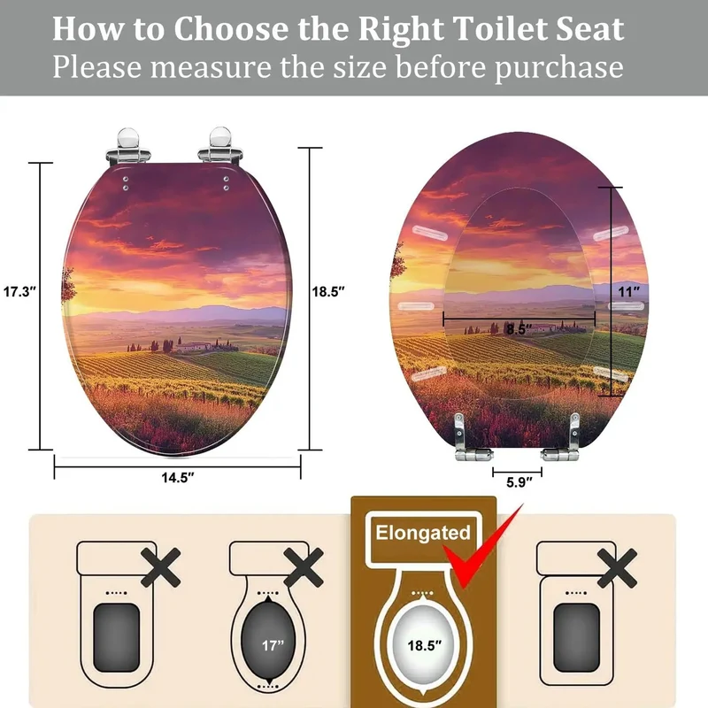 Elongated Soft Closing Toilet Seat Featuring Farmhouse Styling And Adjustable Hinges For Universal American Standard Mounting With Zero Stress Setup And Buttery Smooth Lid Drop Delivering Top Shelf Performance For Your Home Bath Upgrade