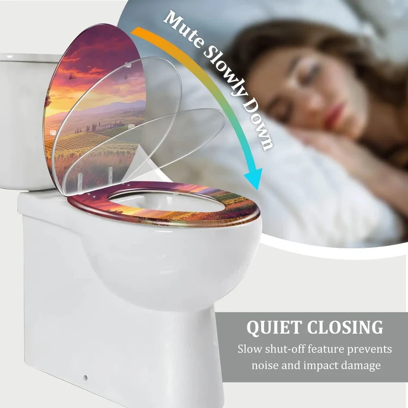 Elongated Soft Closing Toilet Seat Featuring Farmhouse Styling And Adjustable Hinges For Universal American Standard Mounting With Zero Stress Setup And Buttery Smooth Lid Drop Delivering Top Shelf Performance For Your Home Bath Upgrade