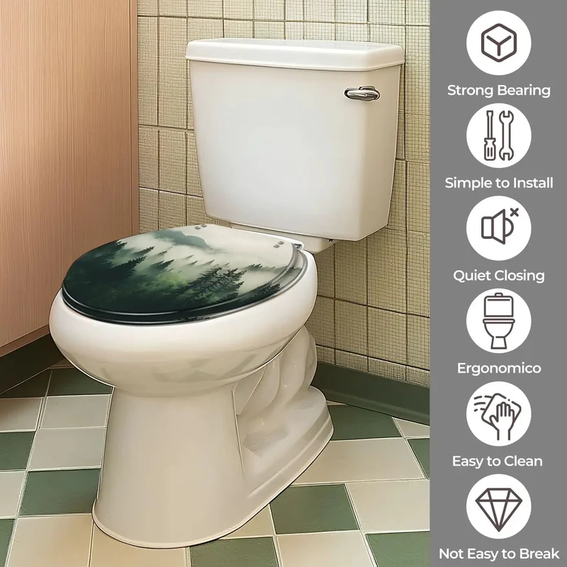 Heavy Duty Round Resin Toilet Seat For Bathroom Revamp Darn Easy Bolt Adjustment Fits Four To Seven Inch Hole Spacing Quick Snap Fit Hardware Delivers No Fuss Installation