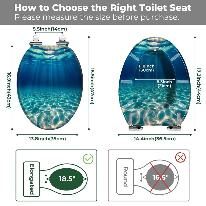 Heavy Duty Resin Elongated Toilet Seat For Home Bathrooms With Crack Proof Cover And Snug Fit Mounting Kits For Fast Install And Rock Solid Stability On Your Existing Fixture