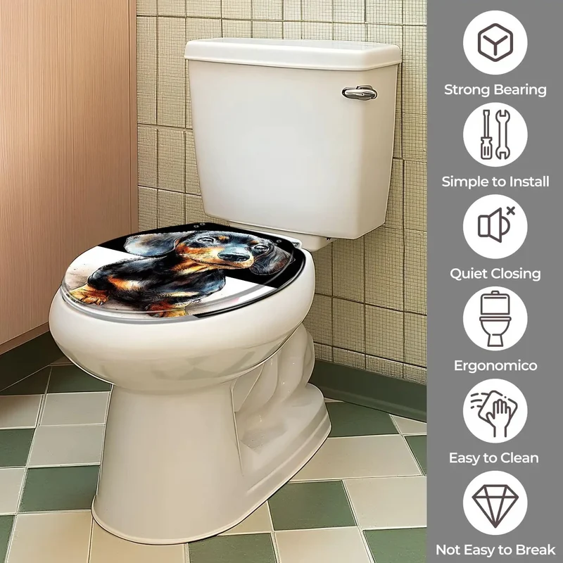 Heavy Duty Round Resin Toilet Seat With Rock Solid Adjustable Mounting Set For Universal Bowl Compatibility And Fast Bathroom Game Changer Upgrade Including Easy Slip Into Standard Designs For Zero Hassle Install