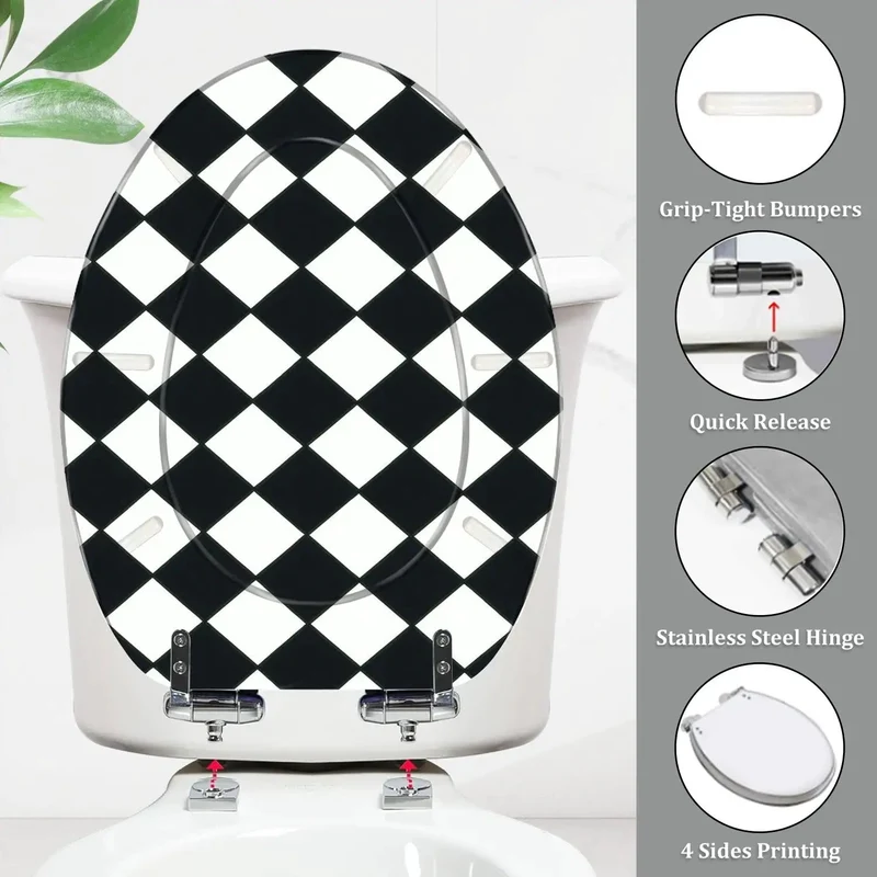 Heavy Duty Low Key Quiet Close Elongated Toilet Seat With Quick Adjust Mounting Brackets For Super Simple Bathroom Updates And Totally Silent Daily Operation