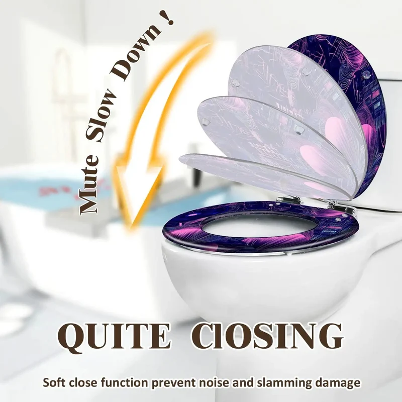 Heavy Duty Washable Universal Toilet Seat For Bathroom Fits Standard Models Featuring Quick Release Hinges Super Soft Close Mechanism Rock Solid Durability Makes It a Total Game Changer for Restroom Refreshes Includes All Hardware