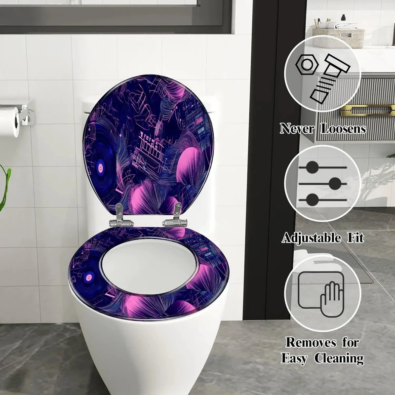 Heavy Duty Washable Universal Toilet Seat For Bathroom Fits Standard Models Featuring Quick Release Hinges Super Soft Close Mechanism Rock Solid Durability Makes It a Total Game Changer for Restroom Refreshes Includes All Hardware
