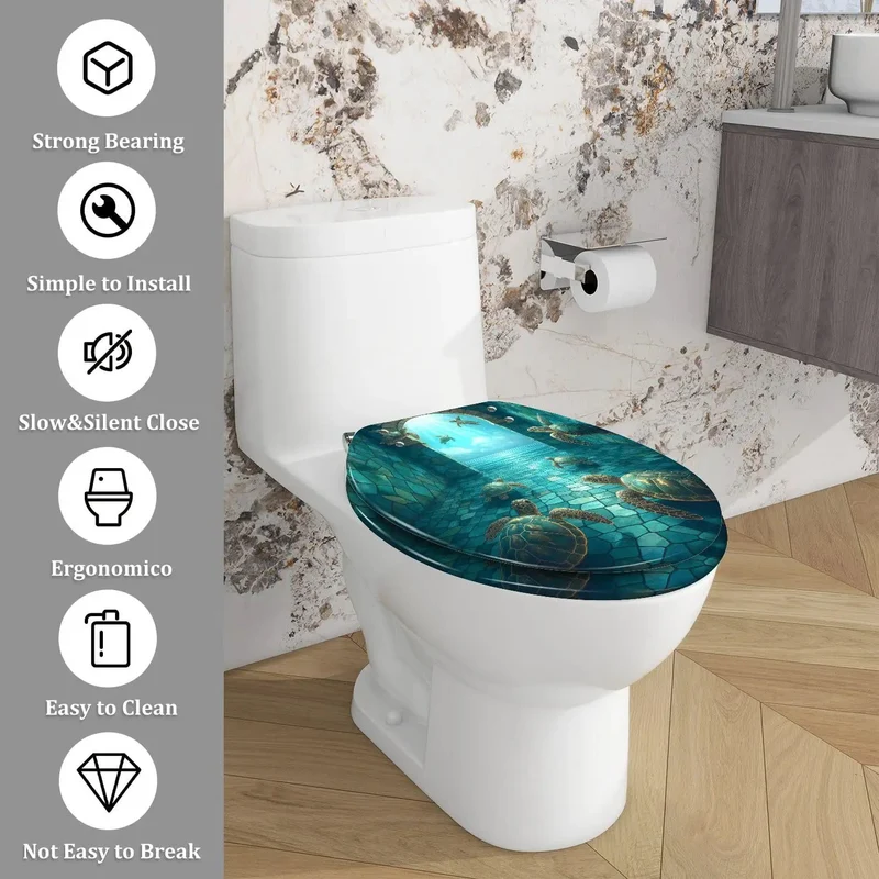 Premium Elongated Resin Toilet Seat Super Easy Install Secure Anti Wobble Hinges Fits Most American Standard Bathroom Toilets Rock Solid Durability Hassle Free Mounting Kit For Skirted Designs Ultimate Modern Bathroom Upgrade