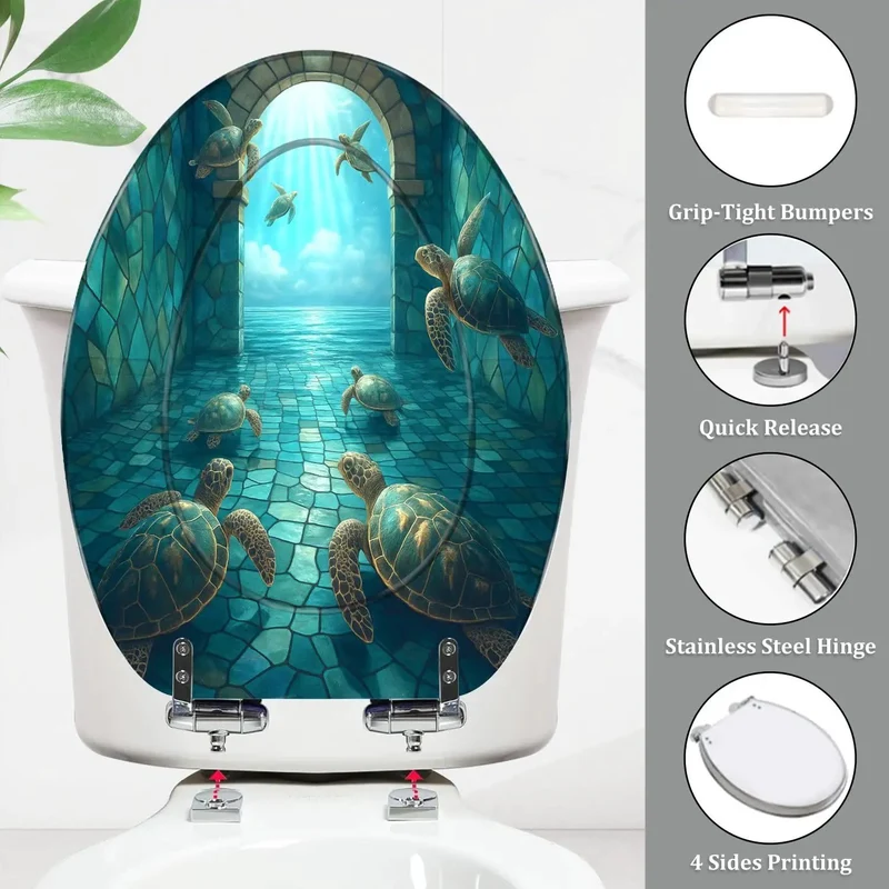 Premium Elongated Resin Toilet Seat Super Easy Install Secure Anti Wobble Hinges Fits Most American Standard Bathroom Toilets Rock Solid Durability Hassle Free Mounting Kit For Skirted Designs Ultimate Modern Bathroom Upgrade