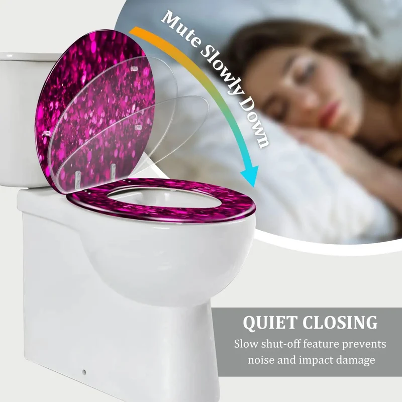 Heavy Duty Resin Round Toilet Seat With Easy Breezy Quick Attach Hinges For No Fuss Swap Out On Skirt Style Or Common US Toilets Solid As A Rock Durability Super Smooth Surface And Top Tier Quiet Close Design
