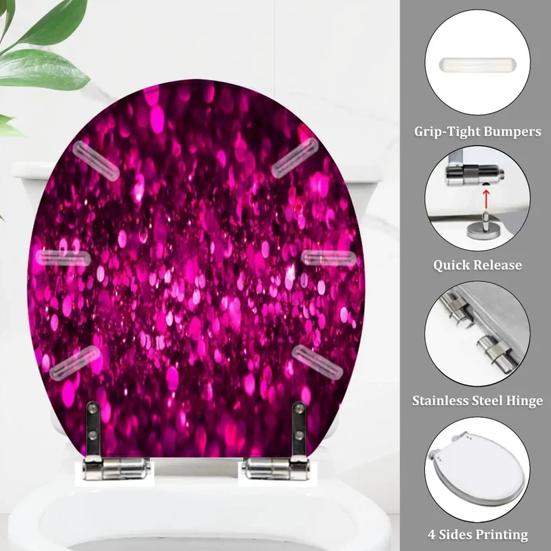 Heavy Duty Resin Round Toilet Seat With Easy Breezy Quick Attach Hinges For No Fuss Swap Out On Skirt Style Or Common US Toilets Solid As A Rock Durability Super Smooth Surface And Top Tier Quiet Close Design