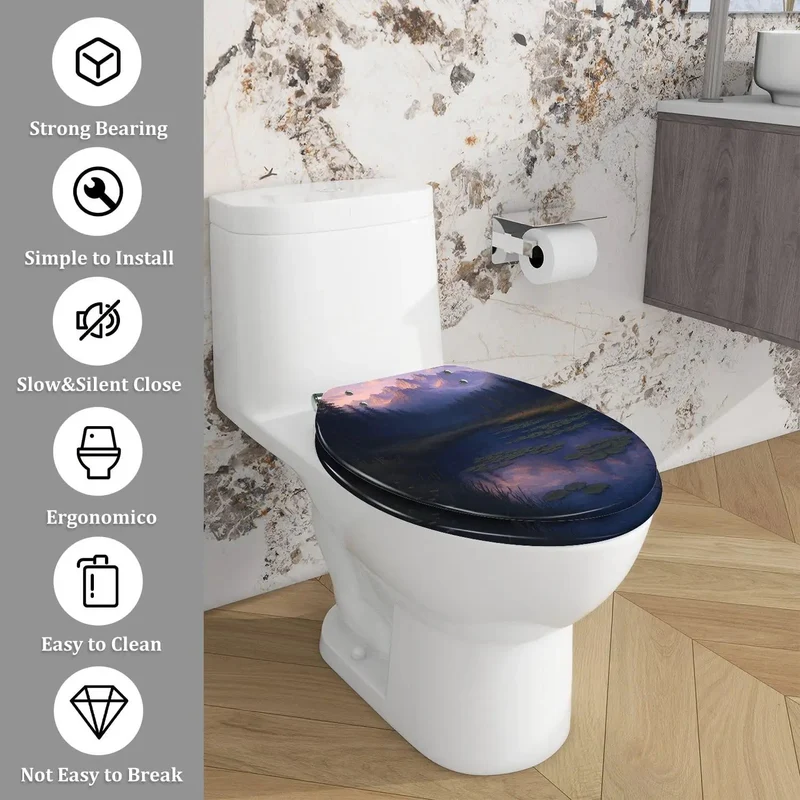 Premium Elongated Resin Toilet Seat For Bathroom With Smooth Gloss Finish And Adjustable Universal Hinges Offer A Hassle Free Install And Rock Solid Ride On Any American Standard Model