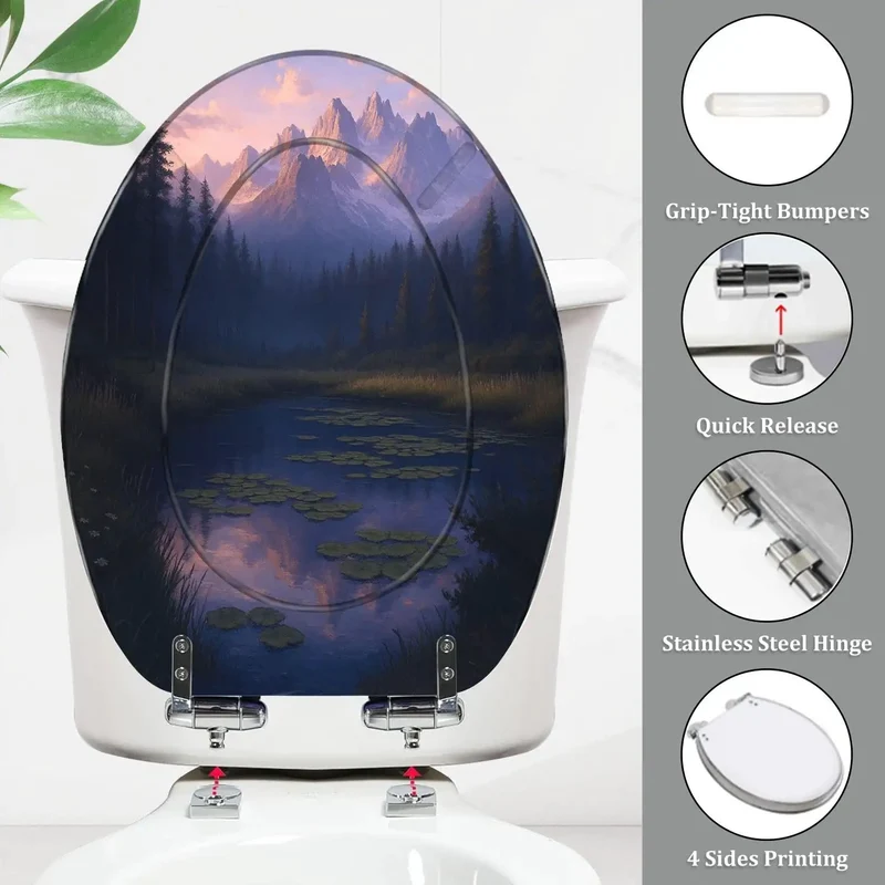 Premium Elongated Resin Toilet Seat For Bathroom With Smooth Gloss Finish And Adjustable Universal Hinges Offer A Hassle Free Install And Rock Solid Ride On Any American Standard Model