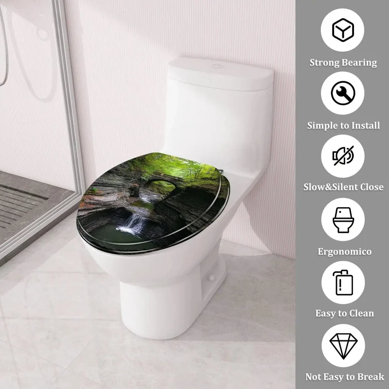 Chill Out Ready Round Resin Toilet Seat Featuring Slick Adjustable Hinges Universal Mount Hardware For Standard And Skirted Bowls 14.5 X 16.5 Inches Dead Easy Install Anywhere