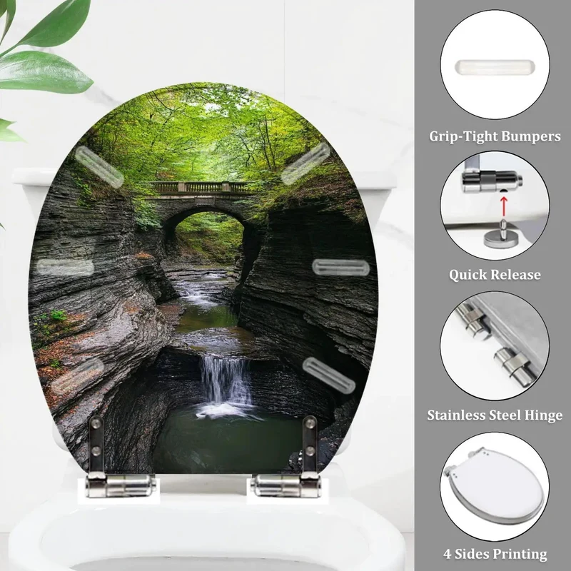 Chill Out Ready Round Resin Toilet Seat Featuring Slick Adjustable Hinges Universal Mount Hardware For Standard And Skirted Bowls 14.5 X 16.5 Inches Dead Easy Install Anywhere