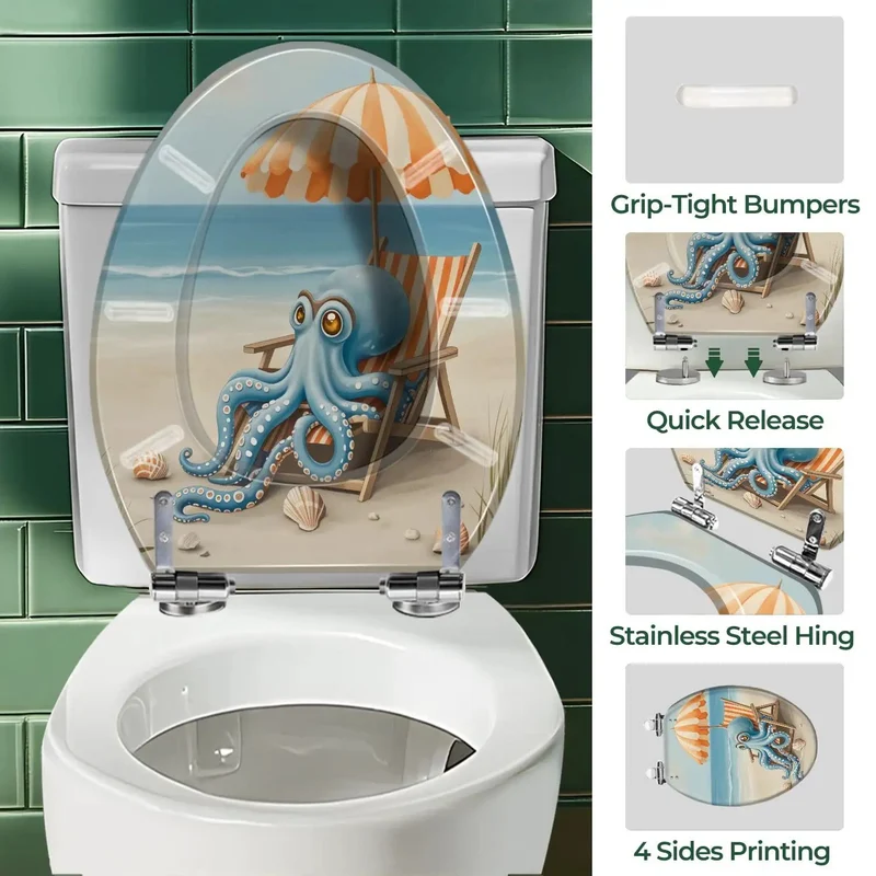 Heavy Duty Elongated Resin Toilet Seat Built Tough For Daily Grind With Hassle Free Install Kit Smooth Slow Close Lid Fits Standard Bathroom Bowls Secure Mount Quick Setup For Any Home