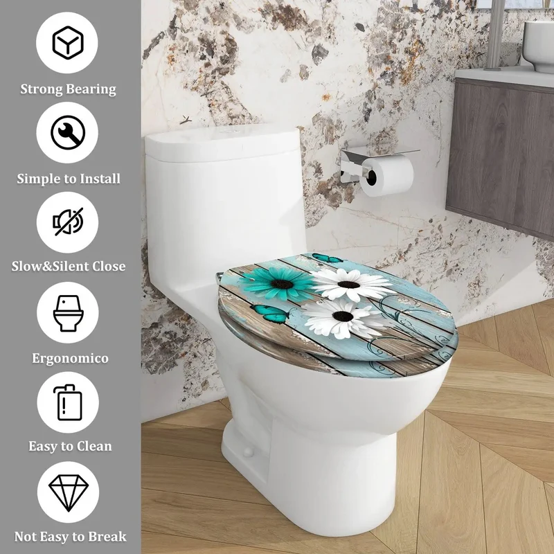 Elongated Toilet Seat With Smooth Soft Close Hinges For Farmhouse Bathrooms Heavy Duty Build Zero Fuss Install Works Just Fine On Most Long Models Chill Quiet Vibes Never Slams Hard Ever Again