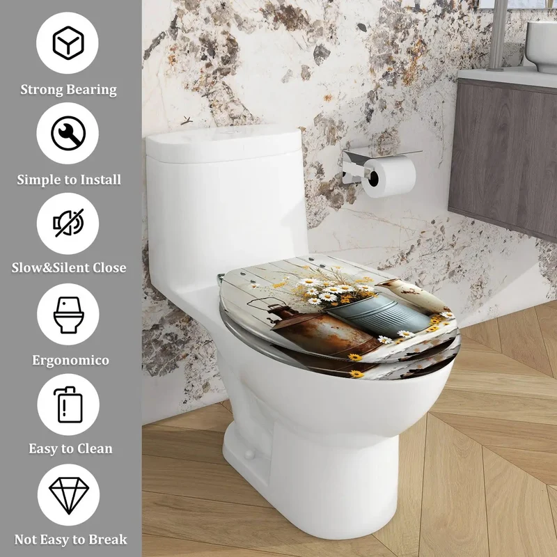 Top Shelf Heavy Duty Elongated Toilet Seat Featuring Smooth Silent Close Slow Shut Lid Perfect For Modern Farmhouse Bathrooms And Broad Universal Fit Quick No Sweat Install