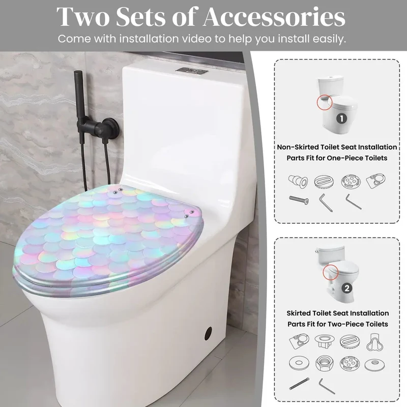 Eelongated Resin Toilet Seat For Bathroom Level Up Your Restroom Game With Ultra Smooth Comfort And Rock Durability Features Adjustable Top Mount Hinges Compatible With Skirter And Non Skirter Models Comes With Hardware For Quick Plug And Play Install