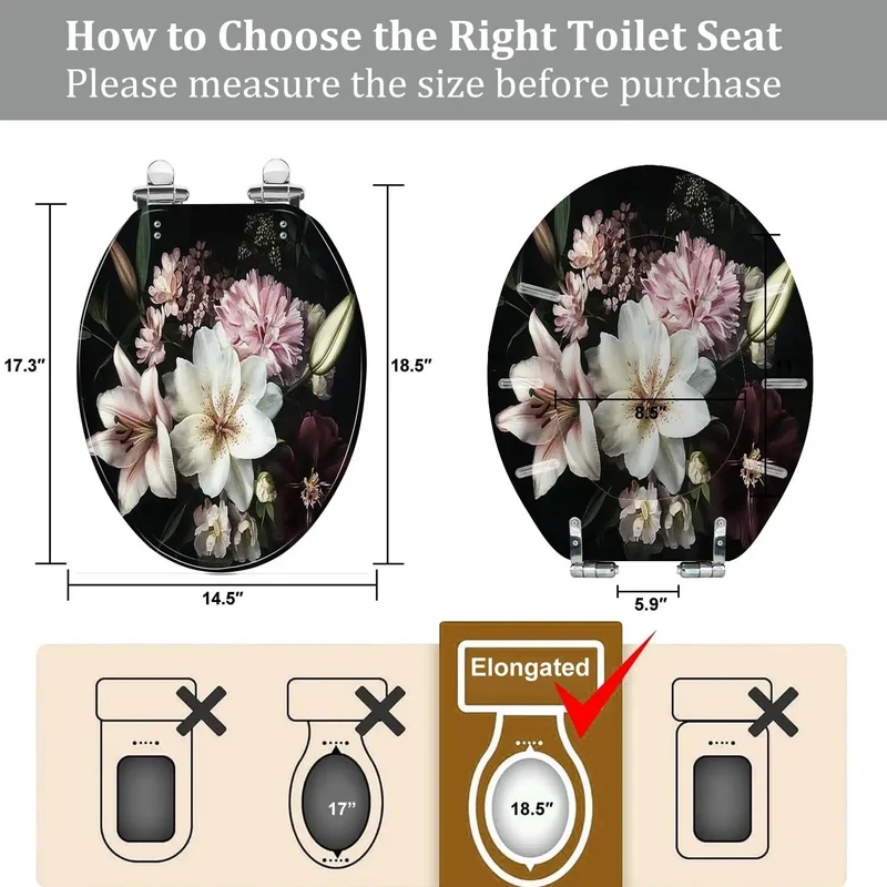 Solid Resin Elongated Toilet Seat With Lockdown Adjust Hinges For Hassle Free Installation And Universal Fit On Skirter And Standard Bowls For A Rock Solid Daily Setup