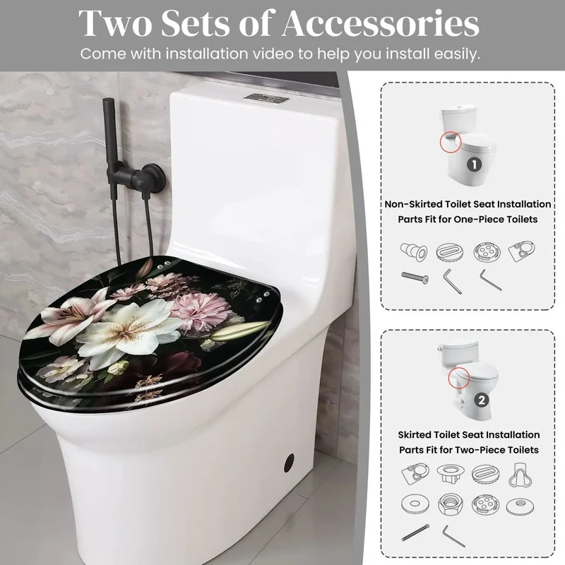 Solid Resin Elongated Toilet Seat With Lockdown Adjust Hinges For Hassle Free Installation And Universal Fit On Skirter And Standard Bowls For A Rock Solid Daily Setup