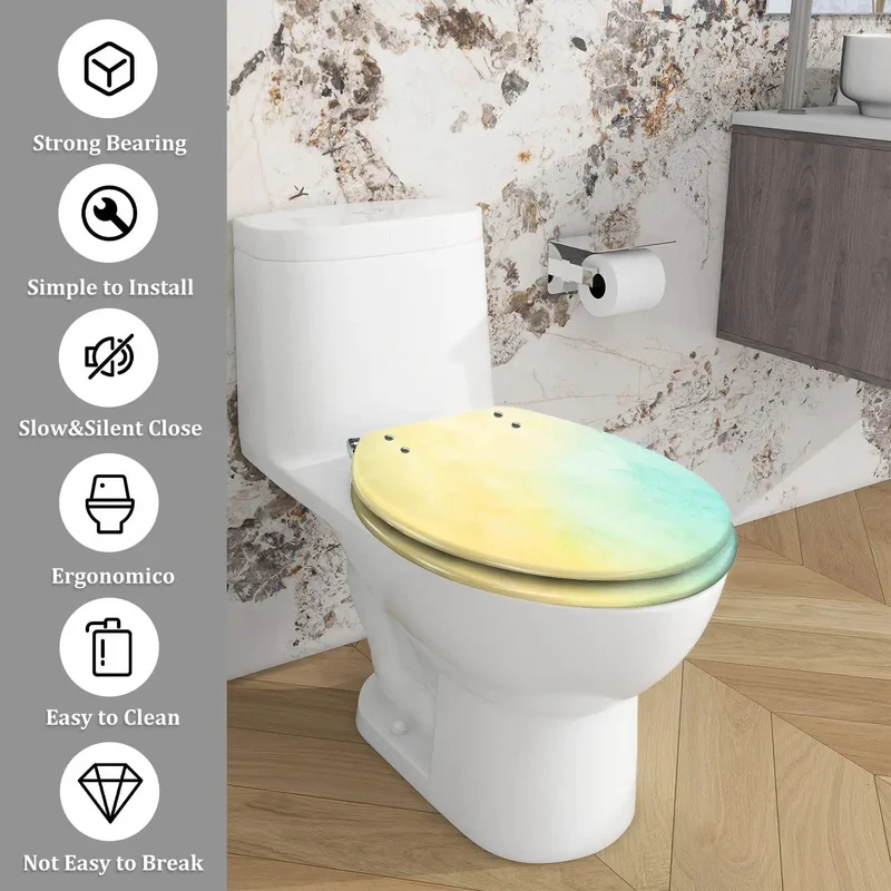 Super Smooth Elongated Toilet Seat Quiet Close Soft Fall Lid Heavy Duty Bathroom Fixture Hassle Free Install With Adjustable Hinges Fit Most American Standard Toilets No Squeak Operation Sleek Finish For Ultimate Comfort