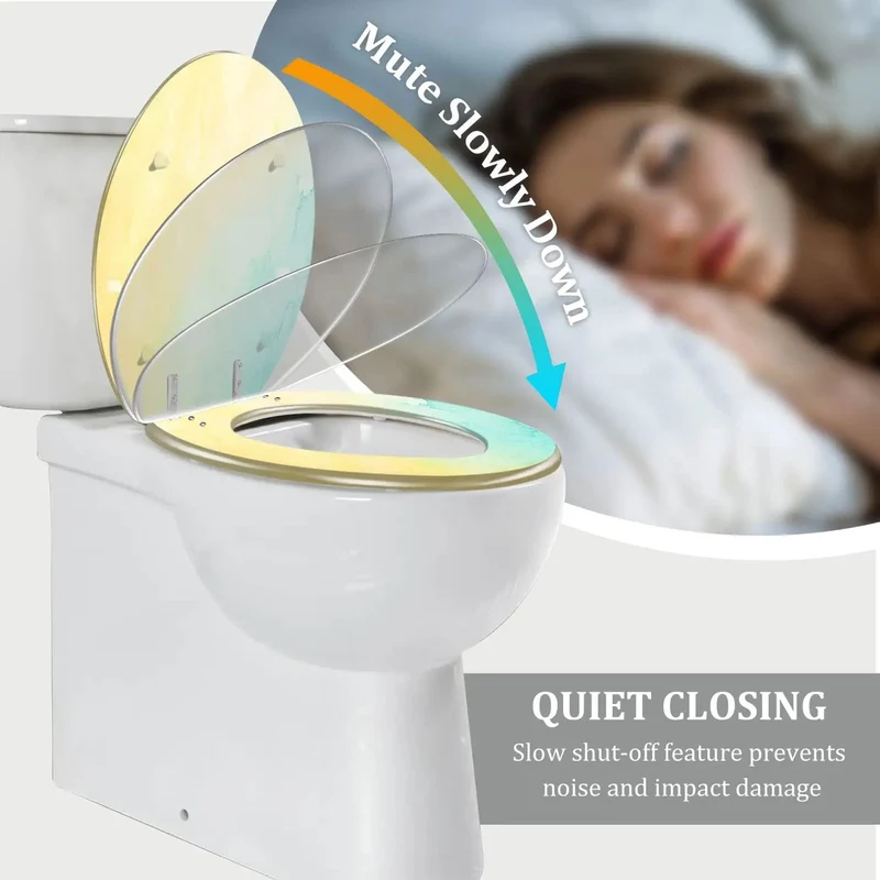 Super Smooth Elongated Toilet Seat Quiet Close Soft Fall Lid Heavy Duty Bathroom Fixture Hassle Free Install With Adjustable Hinges Fit Most American Standard Toilets No Squeak Operation Sleek Finish For Ultimate Comfort