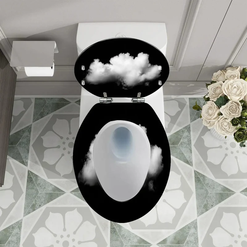 Heavy Duty Black Resin Elongated Toilet Seat With Plug And Play Hinges Universal American Toilet Compatibility And A Slick Finish For A Zero Hassle Bathroom Swap