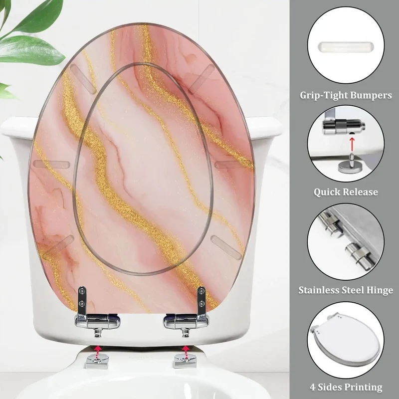 Built Tough Elongated Toilet Seat With Silent Soft Close Mechanism No Sweat Adjustable Mounting Hardware And Universal Replacement Braces Fits Most Standard American Bathrooms Flawlessly