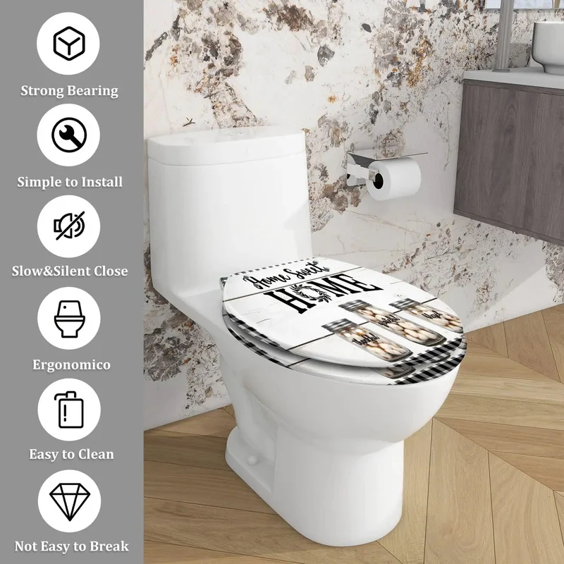 Durable Resin Construction Slays Daily Wear While Upgrading Your Farmhouse Bathroom With Universal Fit Design For An Elongated Toilet Seat And A Slick Tool Free Install Kit Ready Right Out The Box