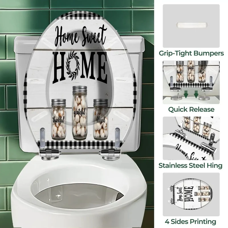 Durable Resin Construction Slays Daily Wear While Upgrading Your Farmhouse Bathroom With Universal Fit Design For An Elongated Toilet Seat And A Slick Tool Free Install Kit Ready Right Out The Box