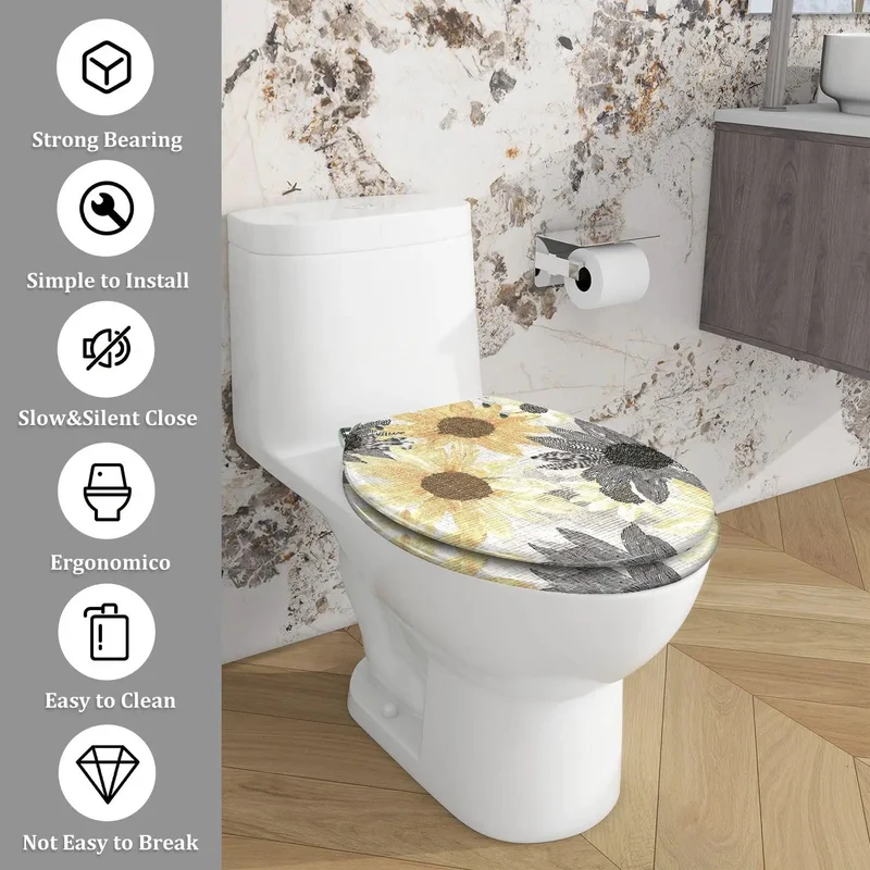 Seamless Elongated Toilet Seat For Bathroom Universal Fit Plug And Play No Fuss Install Durable Construction Smooth Finish Fits Standard Toilets 47Cm Max Includes All Necessary Hardware Simple Mounting System