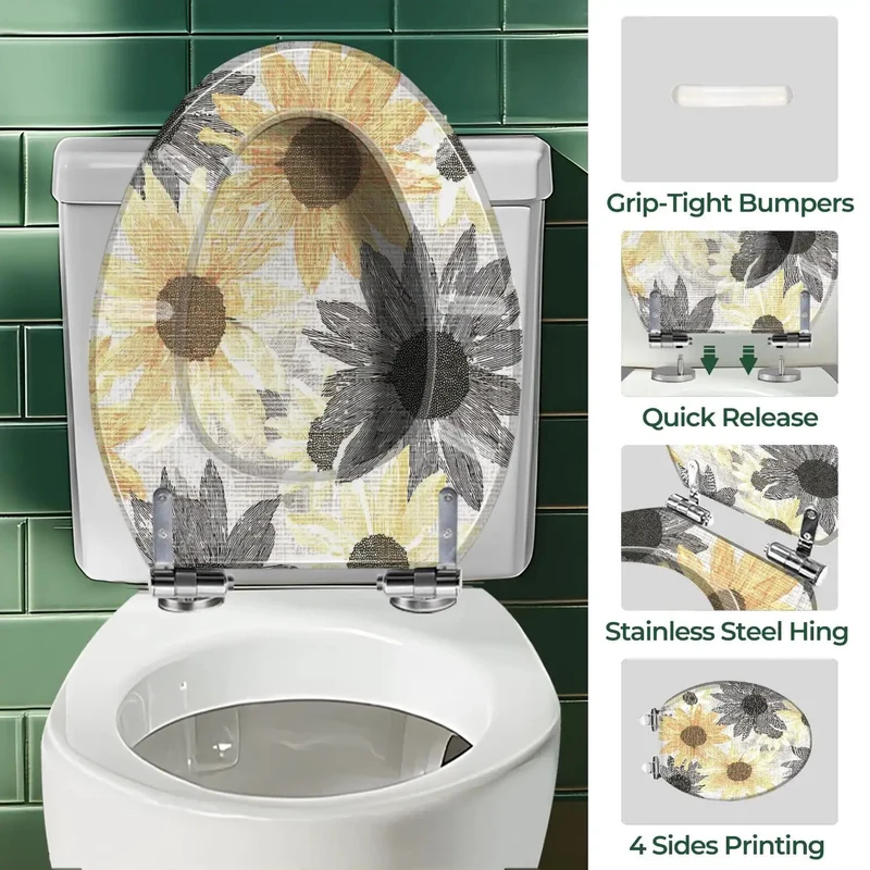 Seamless Elongated Toilet Seat For Bathroom Universal Fit Plug And Play No Fuss Install Durable Construction Smooth Finish Fits Standard Toilets 47Cm Max Includes All Necessary Hardware Simple Mounting System