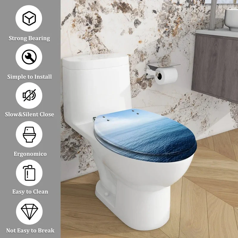 Premium Elongated Resin Toilet Seat With Smooth Adjustable Hinges For An Easy Bath Upgrade That Hits Different Fitting Most Standard Us Models And Skirtless Designs Effortlessly Boosting Your Restroom Game Forever