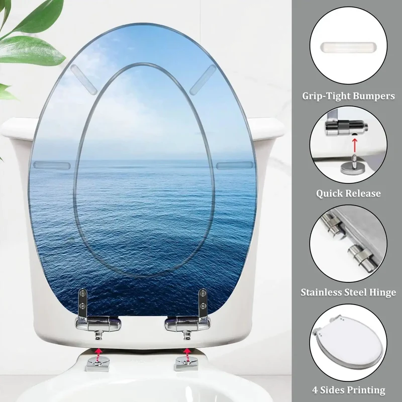 Premium Elongated Resin Toilet Seat With Smooth Adjustable Hinges For An Easy Bath Upgrade That Hits Different Fitting Most Standard Us Models And Skirtless Designs Effortlessly Boosting Your Restroom Game Forever