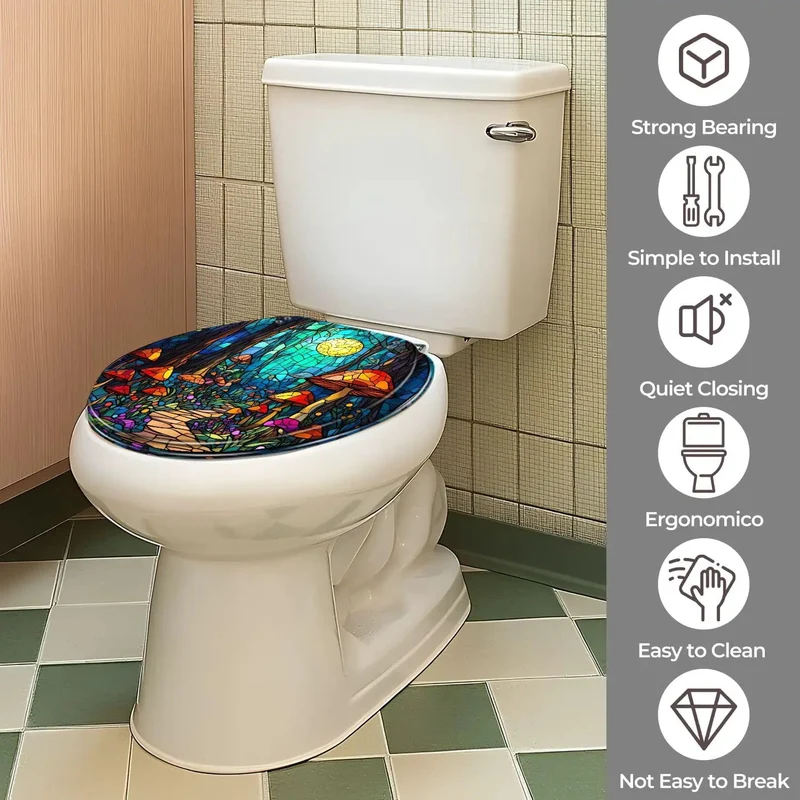Slick Round Resin Toilet Seat For Bathroom Featuring Heavy Duty Build And No Sweat Universal Mounting Kit For A Straight Up Solid Everyday Upgrade