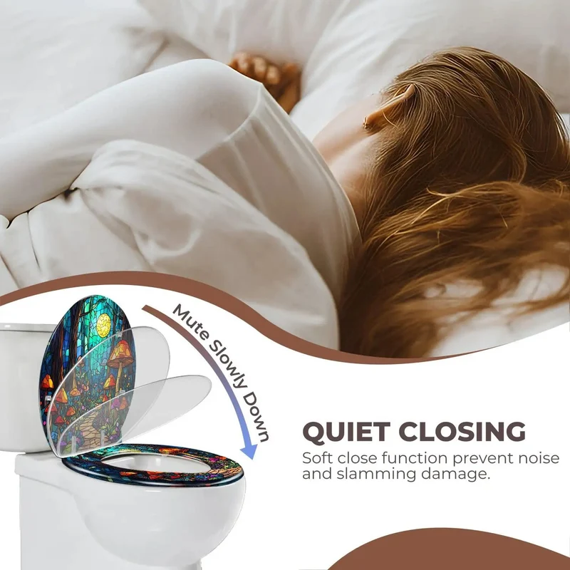 Slick Round Resin Toilet Seat For Bathroom Featuring Heavy Duty Build And No Sweat Universal Mounting Kit For A Straight Up Solid Everyday Upgrade