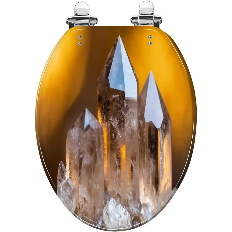 Smoky Crystal Resin Elongated Toilet Seat Bringing Clean Vibes To Your Washroom With Adjustable Hinges Crafted To Seamlessly Fit Most American Standard Toilet Models