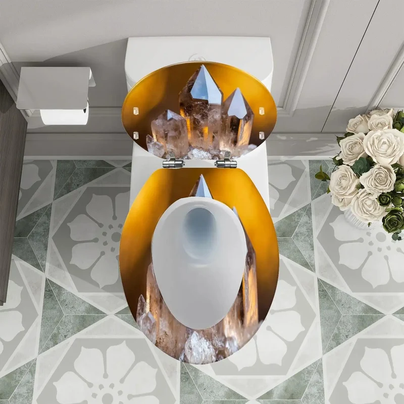 Smoky Crystal Resin Elongated Toilet Seat Bringing Clean Vibes To Your Washroom With Adjustable Hinges Crafted To Seamlessly Fit Most American Standard Toilet Models