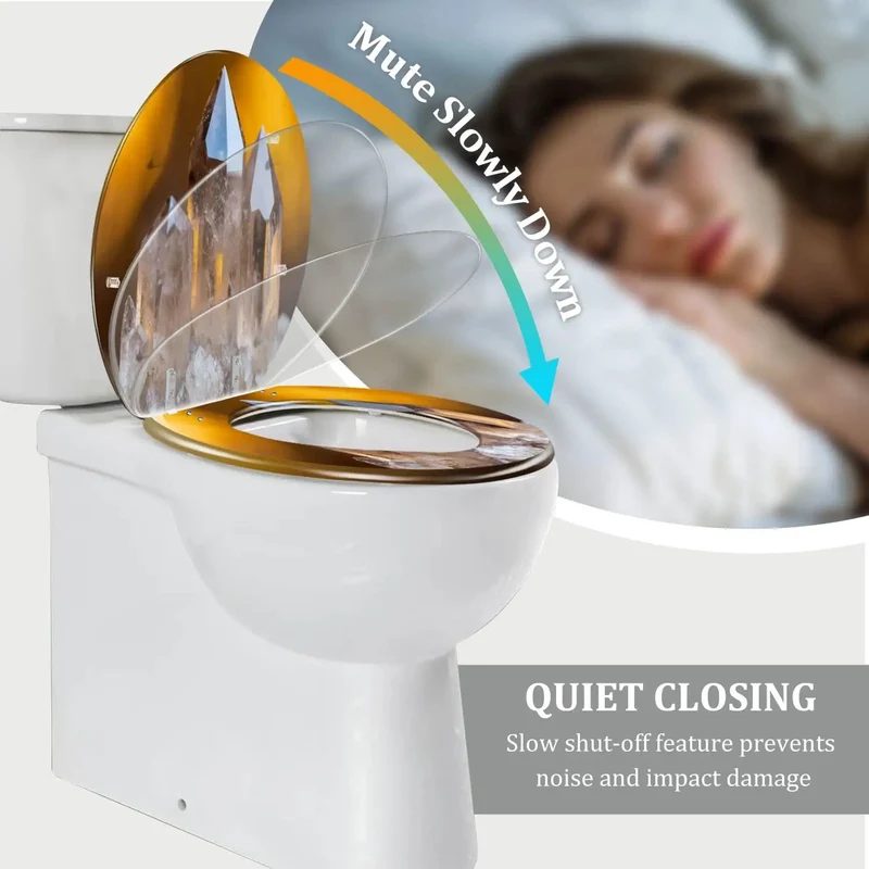 Smoky Crystal Resin Elongated Toilet Seat Bringing Clean Vibes To Your Washroom With Adjustable Hinges Crafted To Seamlessly Fit Most American Standard Toilet Models