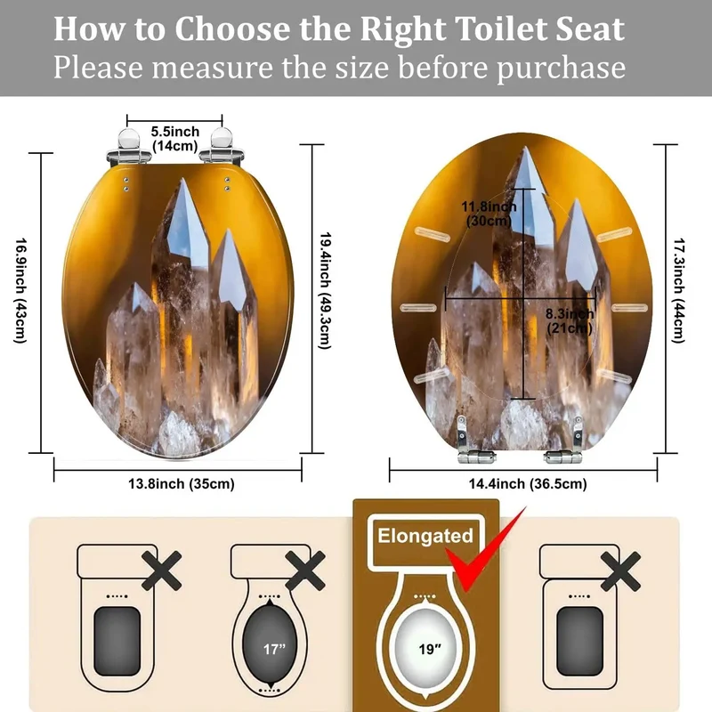 Smoky Crystal Resin Elongated Toilet Seat Bringing Clean Vibes To Your Washroom With Adjustable Hinges Crafted To Seamlessly Fit Most American Standard Toilet Models
