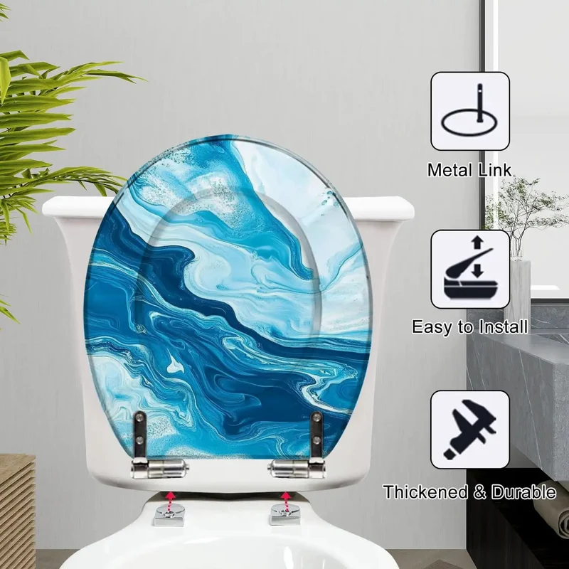 Round Toilet Seat Replacement With Slow Close Silent Shut Effortless Swap Install Adjustable Hardware For Standard Bathrooms Built Tough Super Comfortable Quick Bathroom Refresh