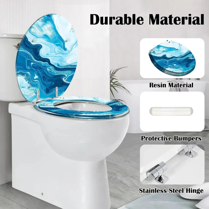 Round Toilet Seat Replacement With Slow Close Silent Shut Effortless Swap Install Adjustable Hardware For Standard Bathrooms Built Tough Super Comfortable Quick Bathroom Refresh
