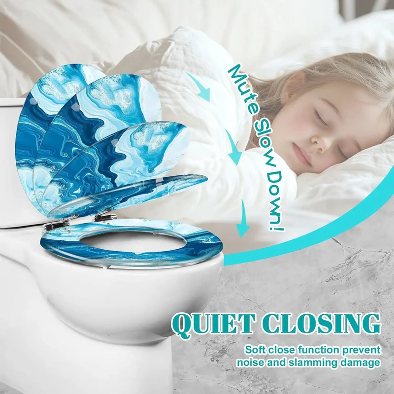 Round Toilet Seat Replacement With Slow Close Silent Shut Effortless Swap Install Adjustable Hardware For Standard Bathrooms Built Tough Super Comfortable Quick Bathroom Refresh
