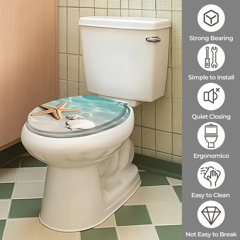 Universal Round Resin Toilet Seat With Slick Smooth Finish And Hella Durable Build Adjusts For Hole Spacing Between Four To Seven Inches While Fitting Standard Sizes Comes With Two Sets Mounting Hardware For No Sweat Quick Setup In Any Bathroom
